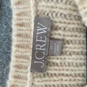 J. Crew Cream V-Neck Sweater Chunky Knit 3X
